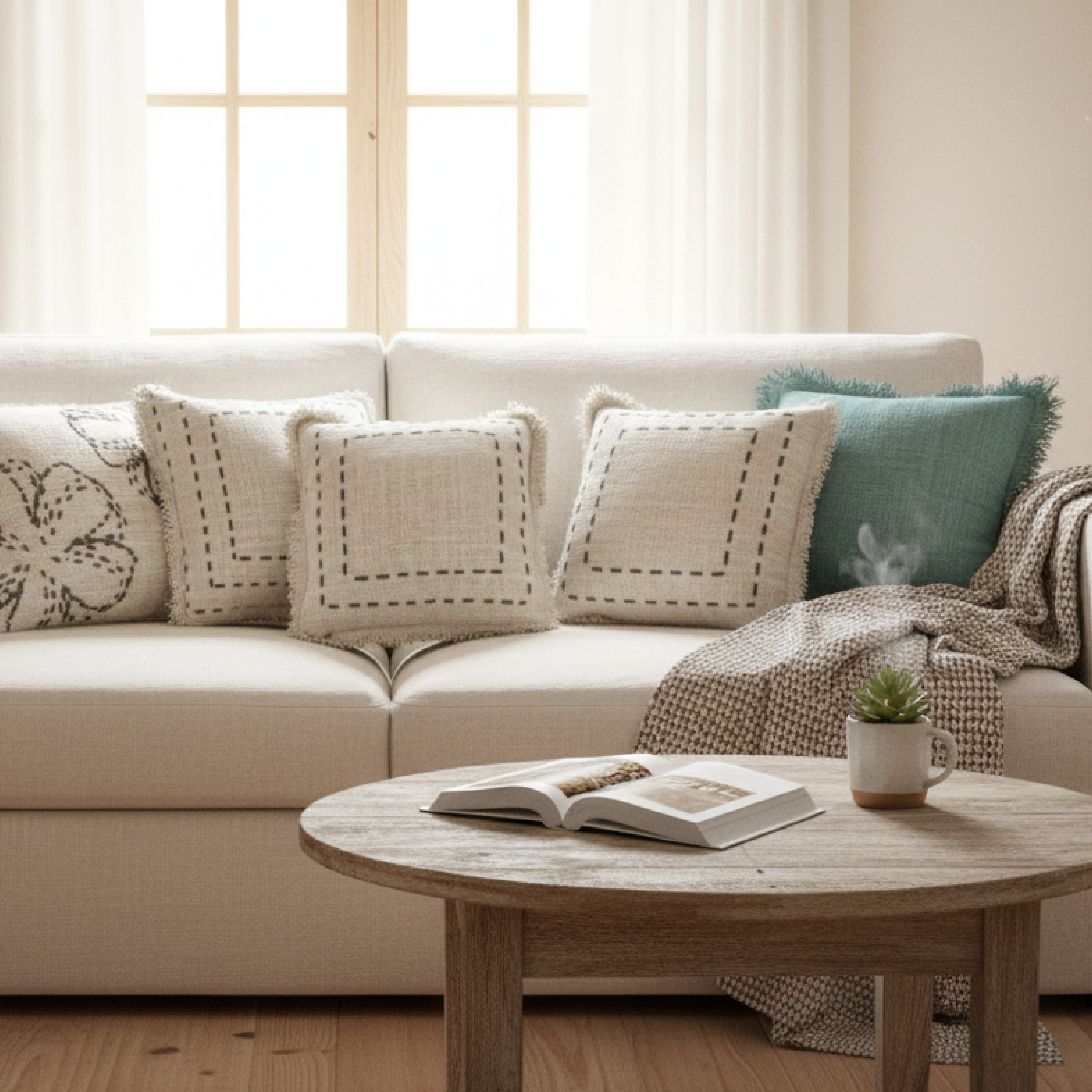 rustic Cushion With Fringing