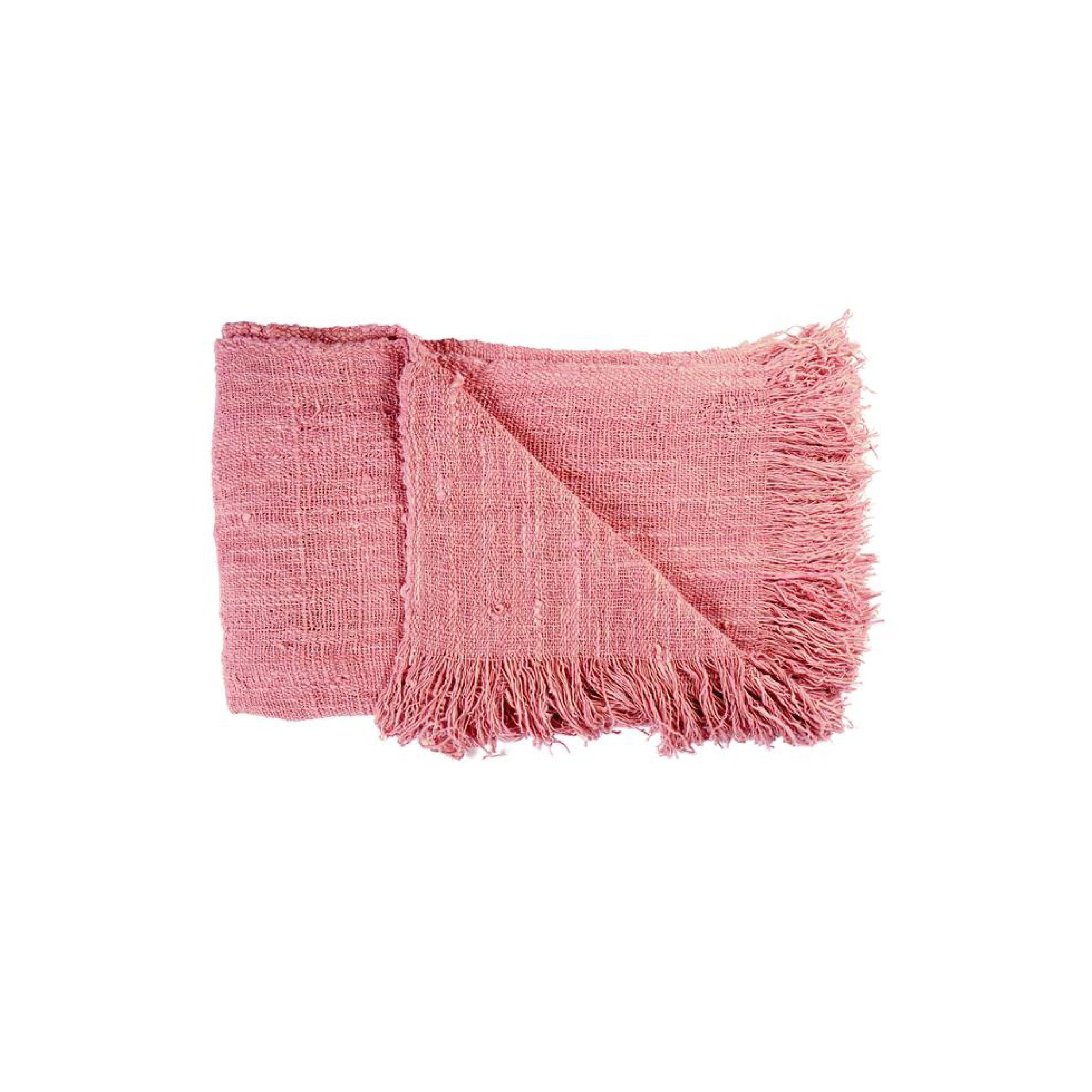 Rustic Throw With Fringing