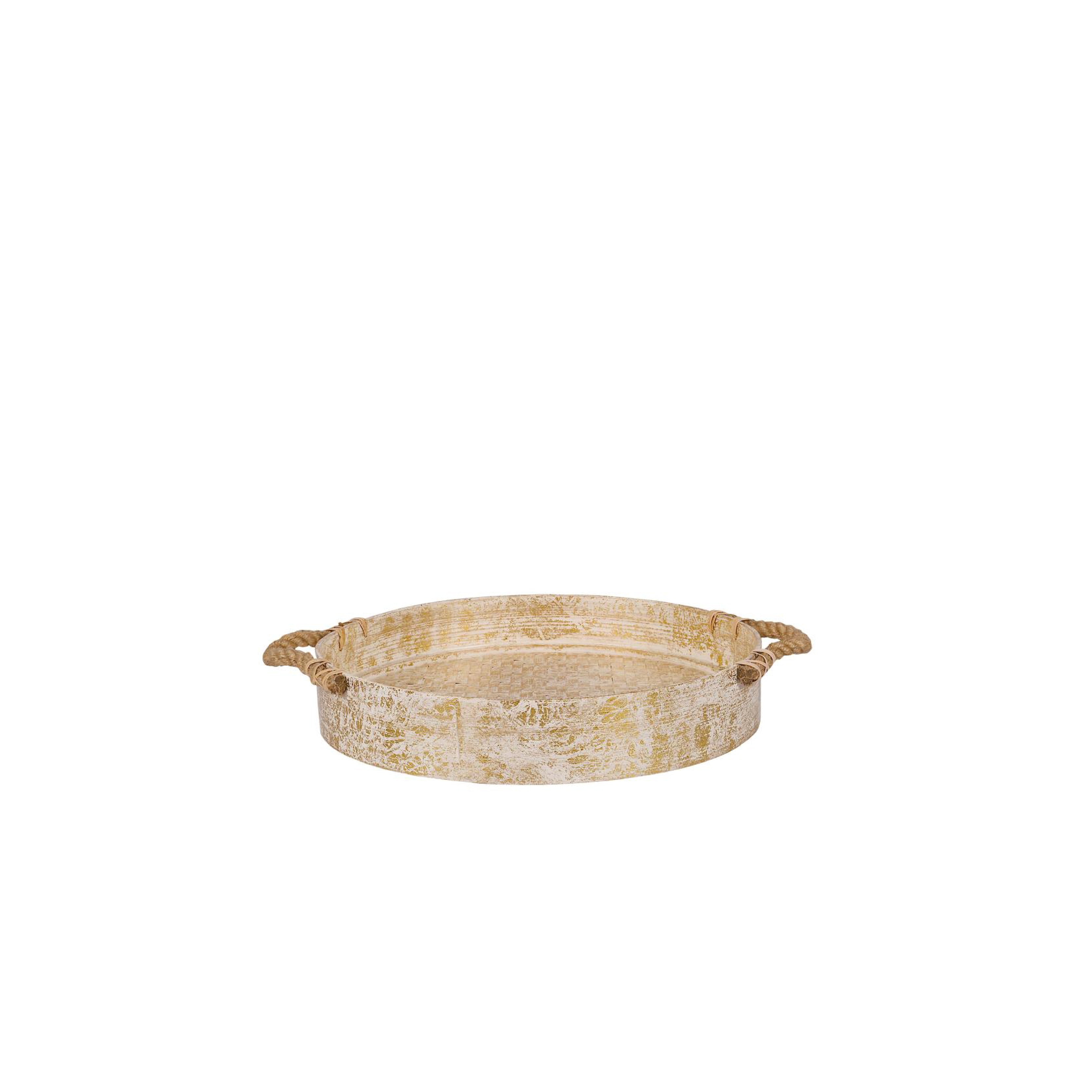 Bamboo Round Tray With Handle
