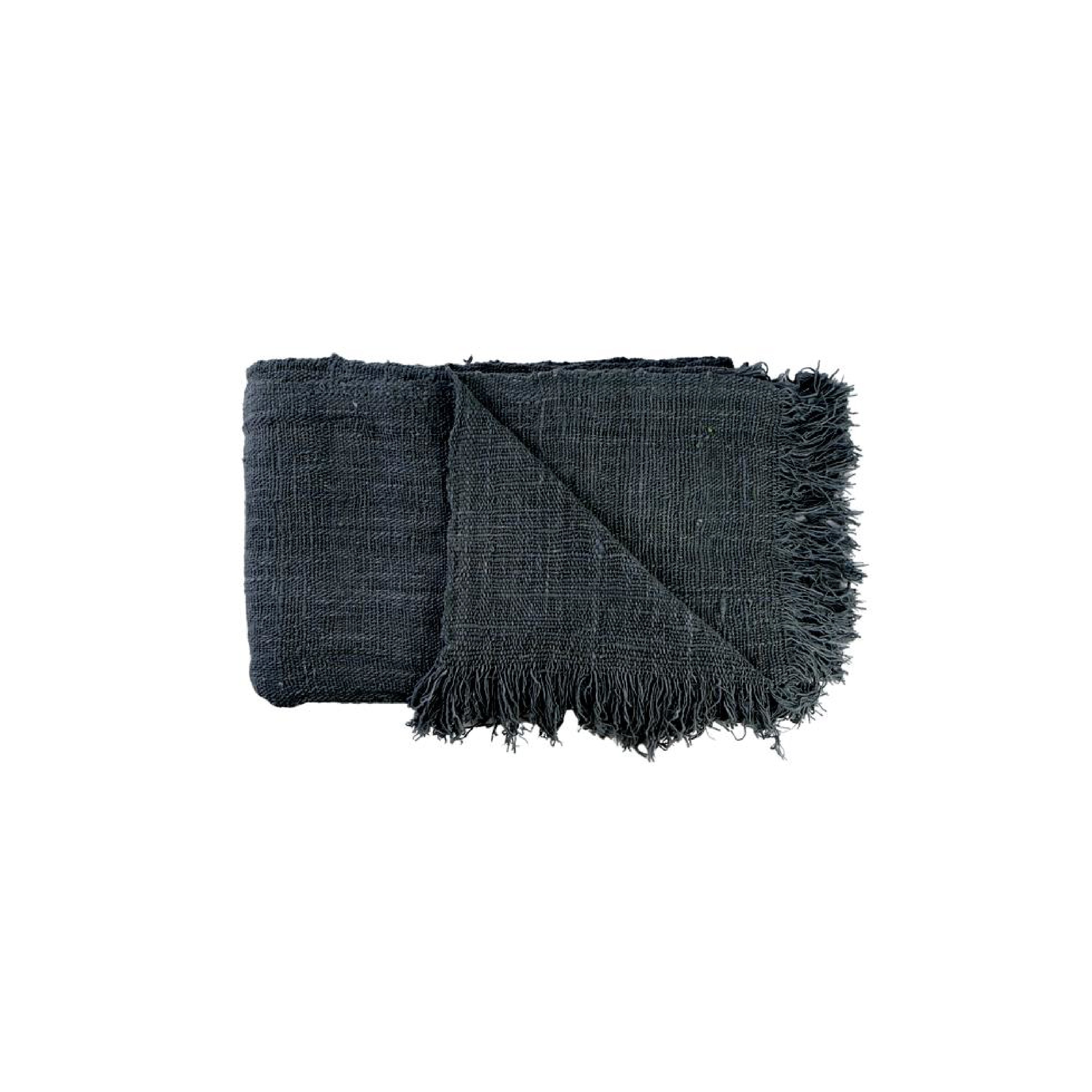 Rustic Throw With Fringing