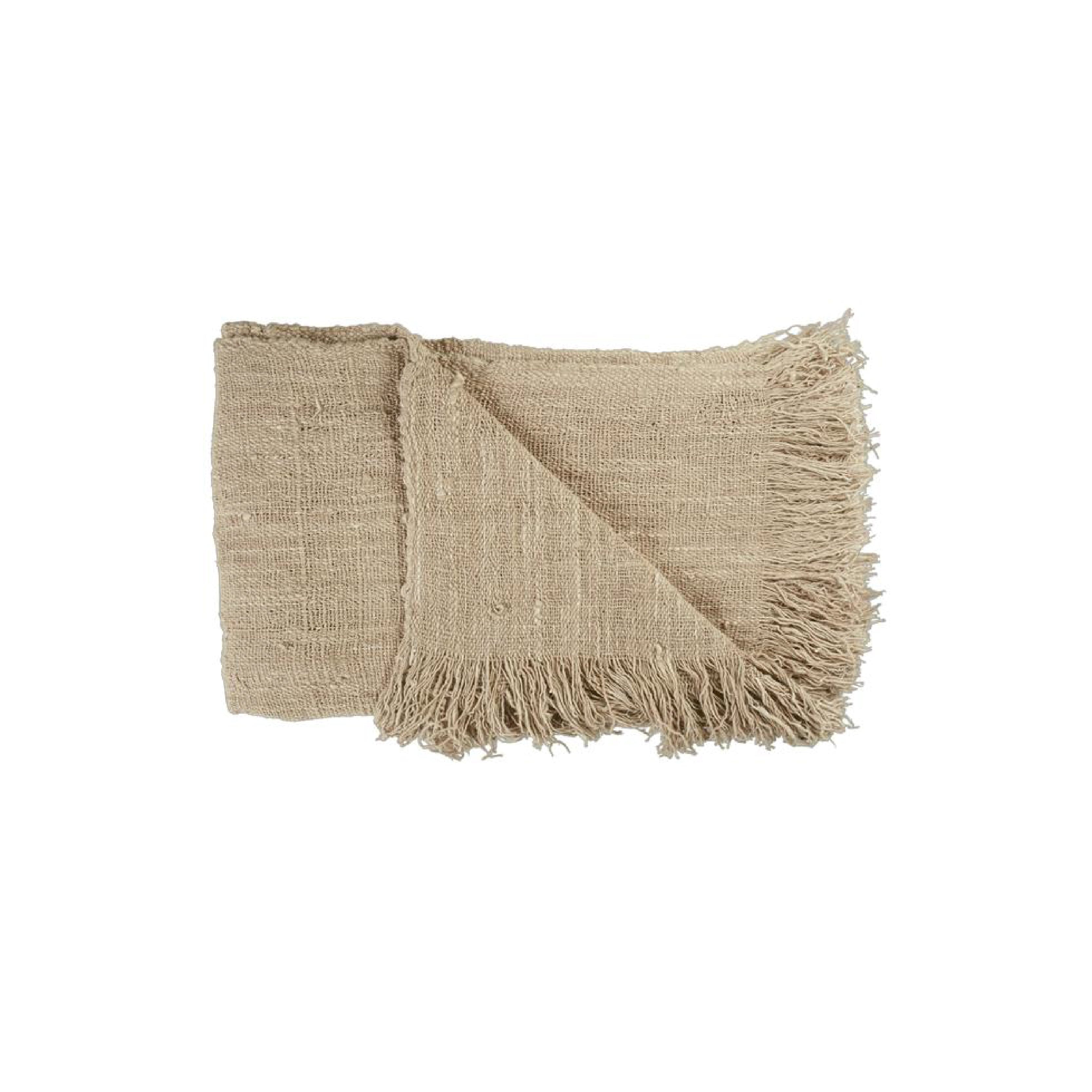 Rustic Throw With Fringing