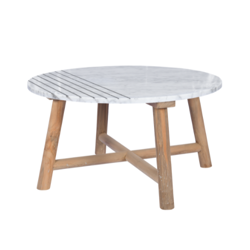 Ubud Stripes Coffee Table D75 Marble Top