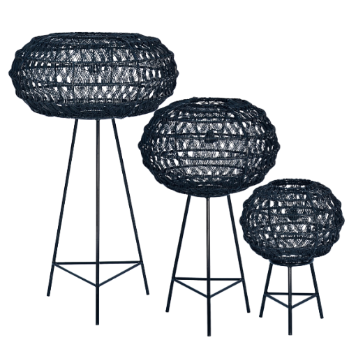 Macao Woven Standing Lamp 3-Set of 3