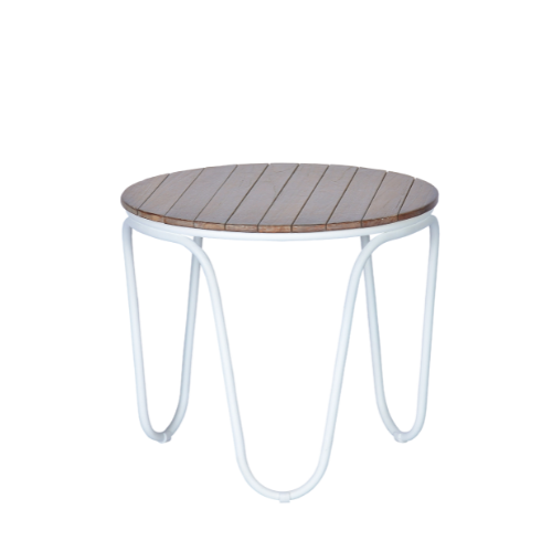 Lucie Round Coffee Table Small-Wood Top