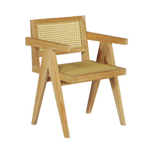 V Dining Armchair-Honey Comb