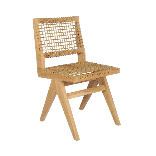 V Dining Chair-Open Weaving