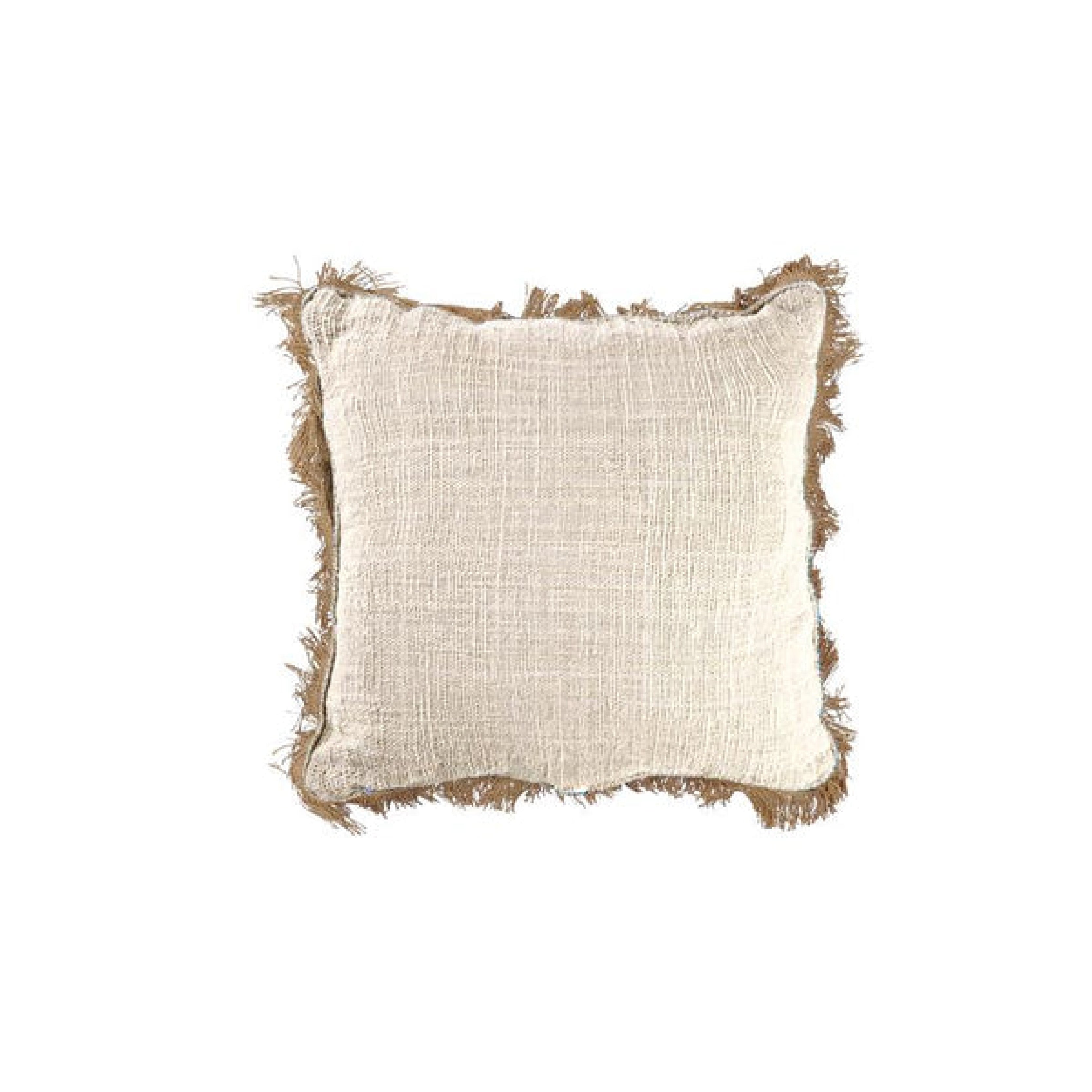 Jute Cushion With Fringing