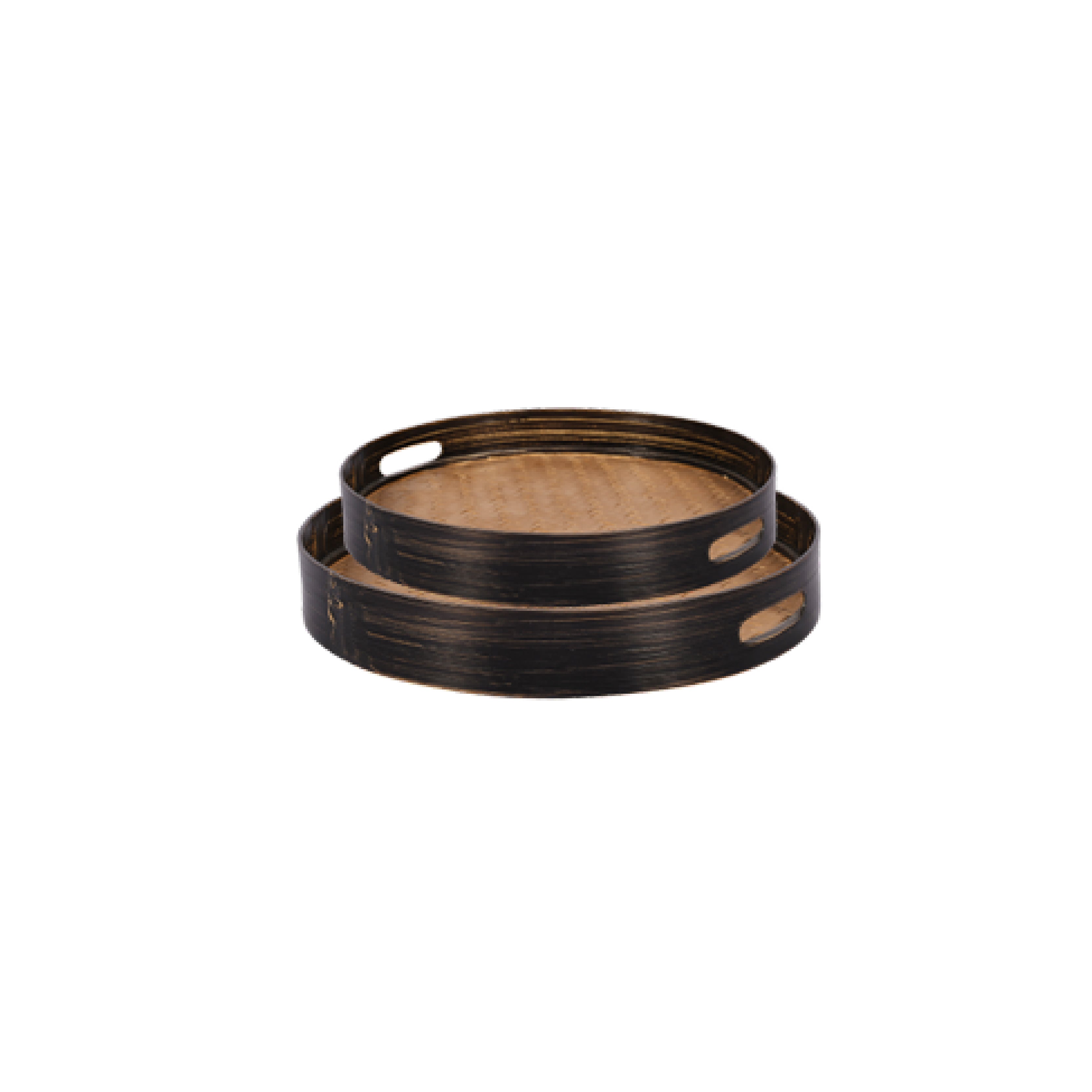 Bamboo Round Tray Classic Weaving Set Of 2