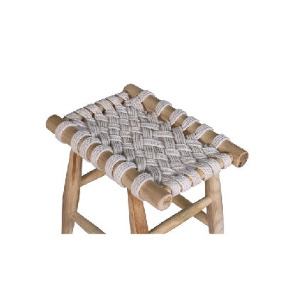 FES Macrame Stool White Cross