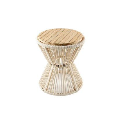 Thea Round Stool – White Wash