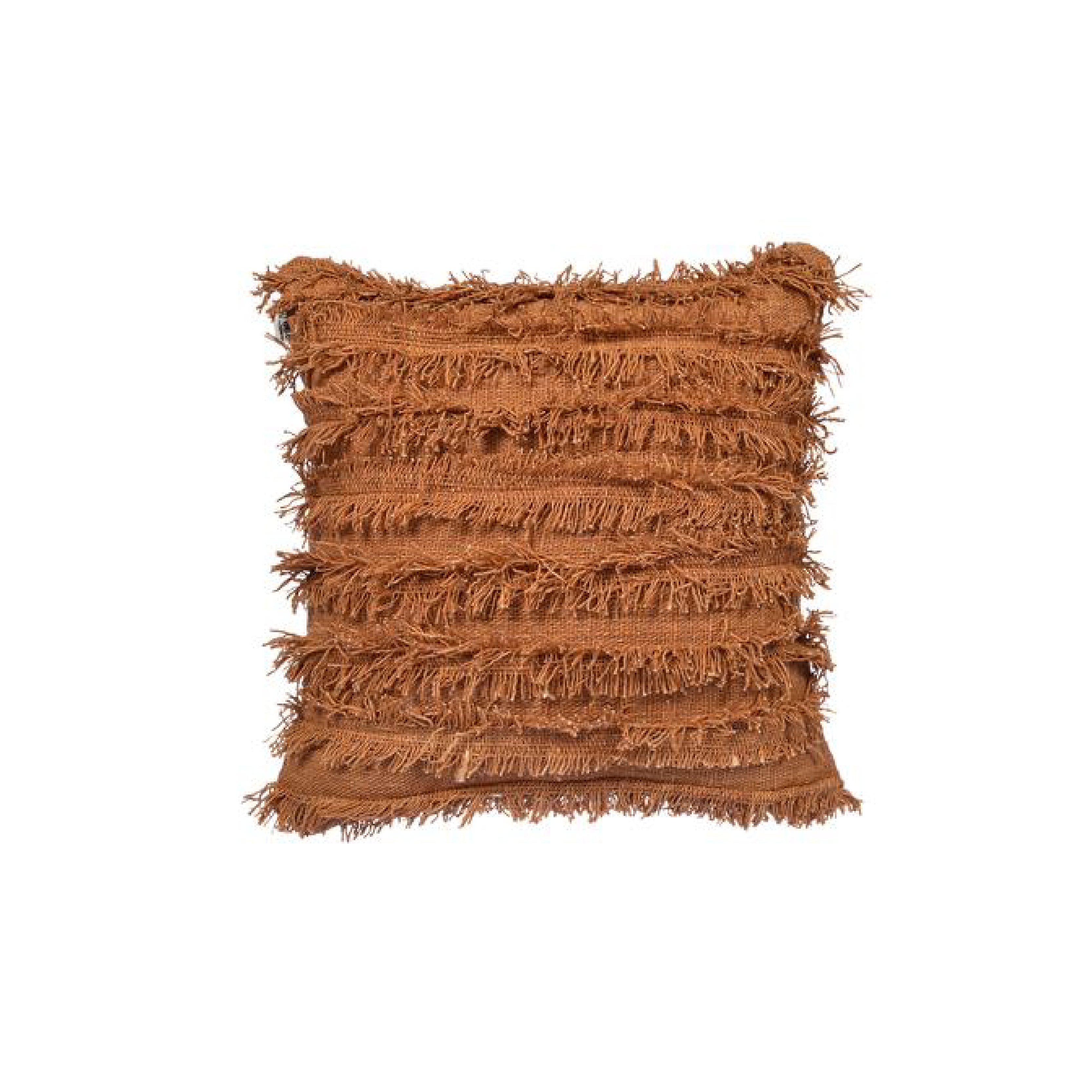 Jute Cushion With Fringing