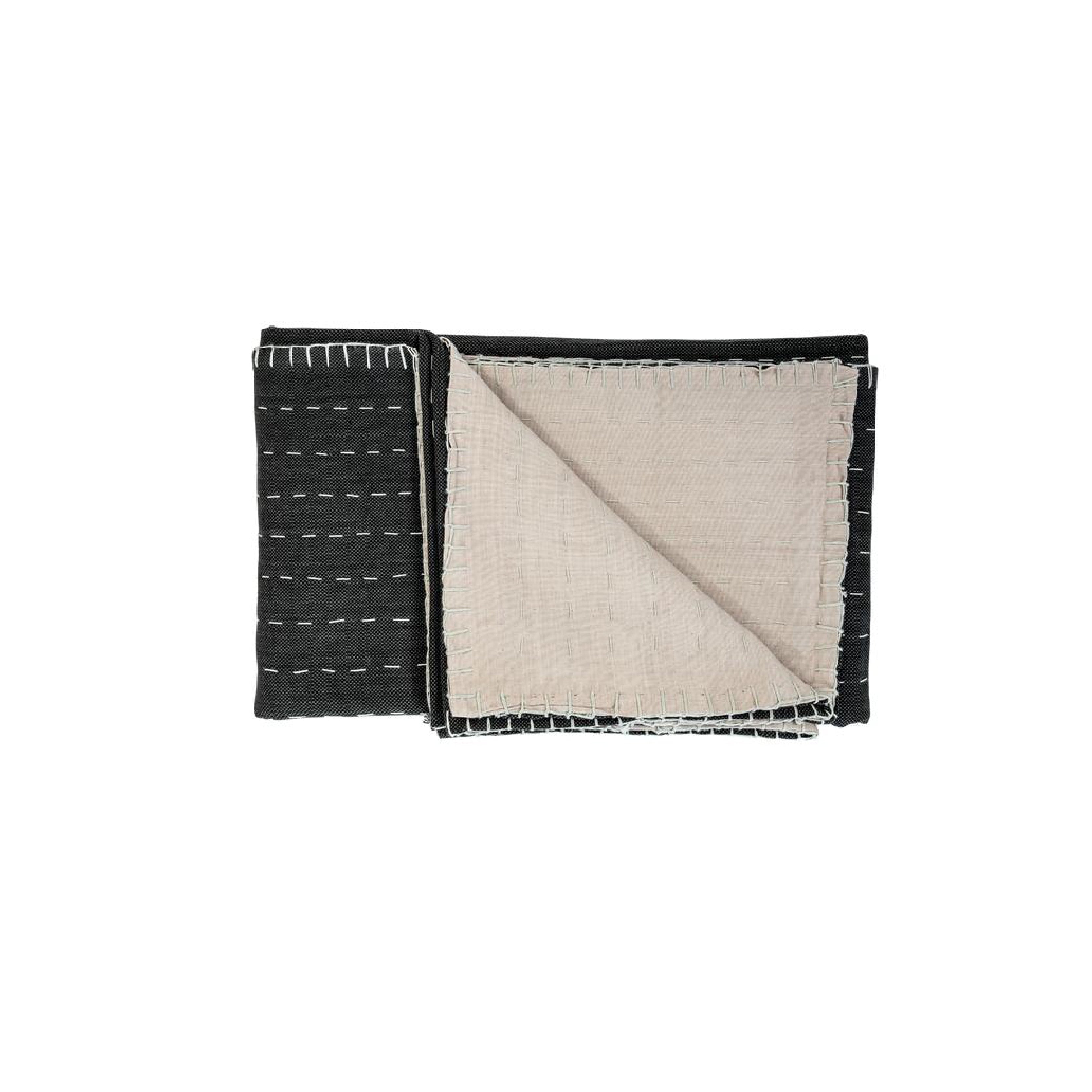 Double Plaid Line Throw Hand-stitching