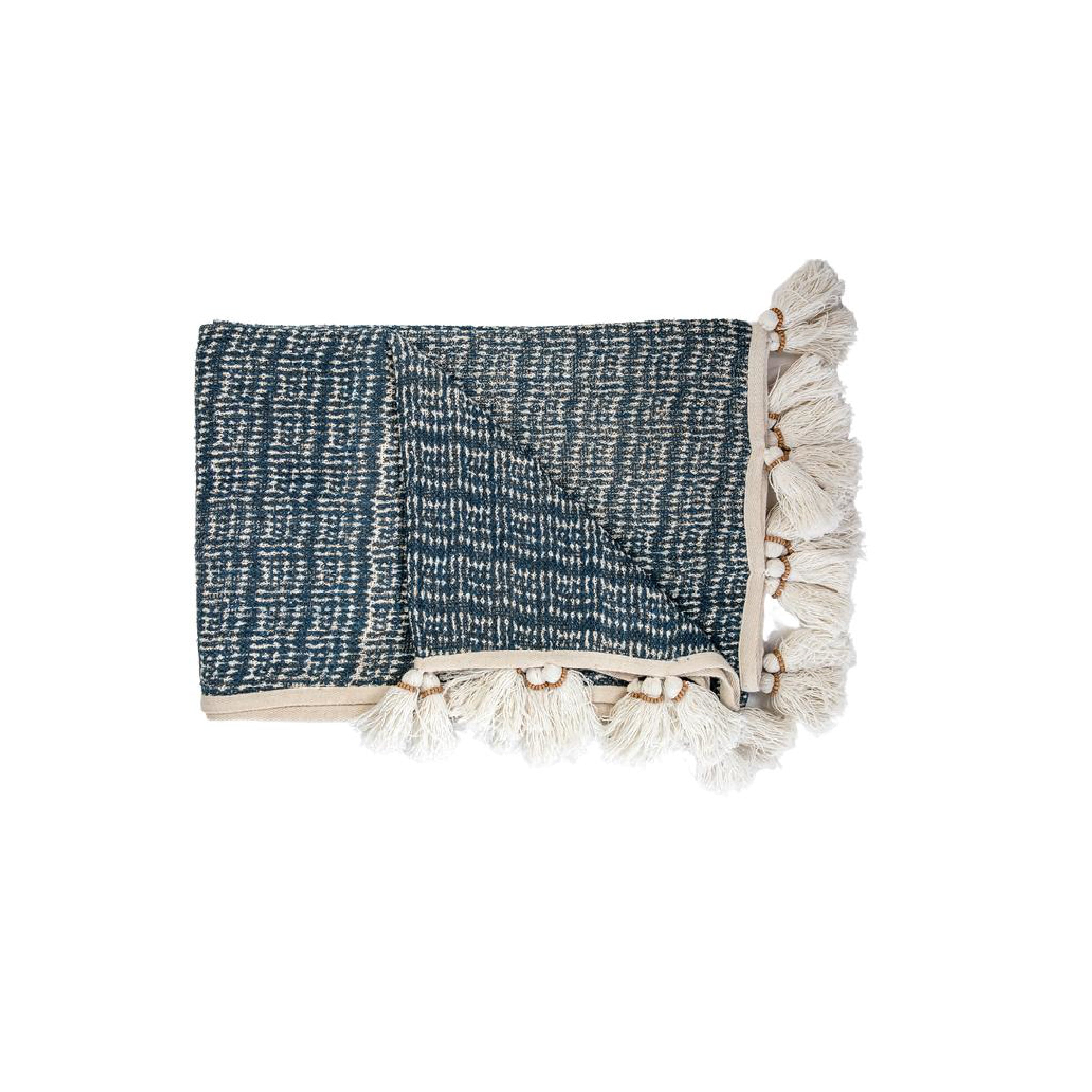 Dova Throw Handprint With Tassel