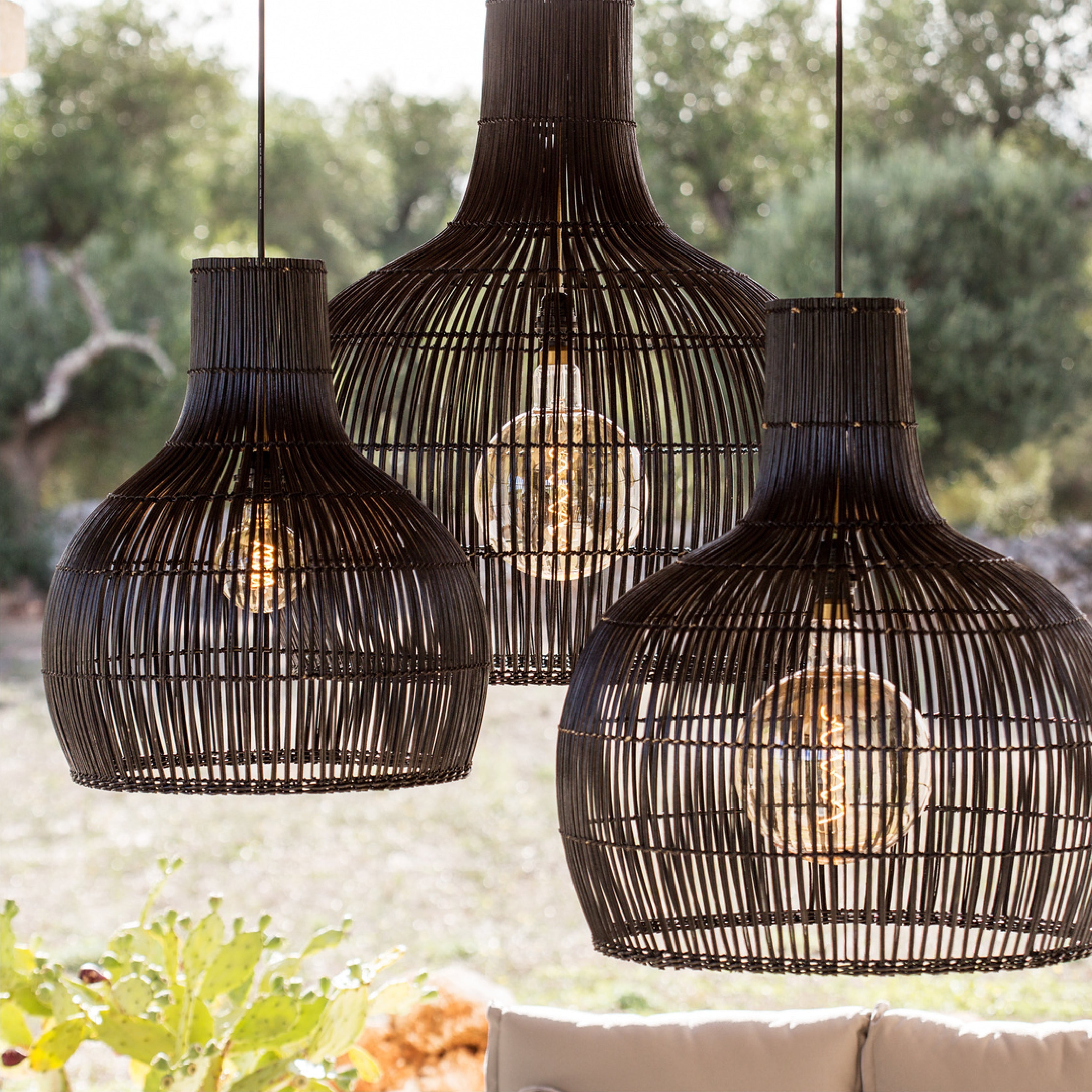 Midollino Bottle Lamp Set