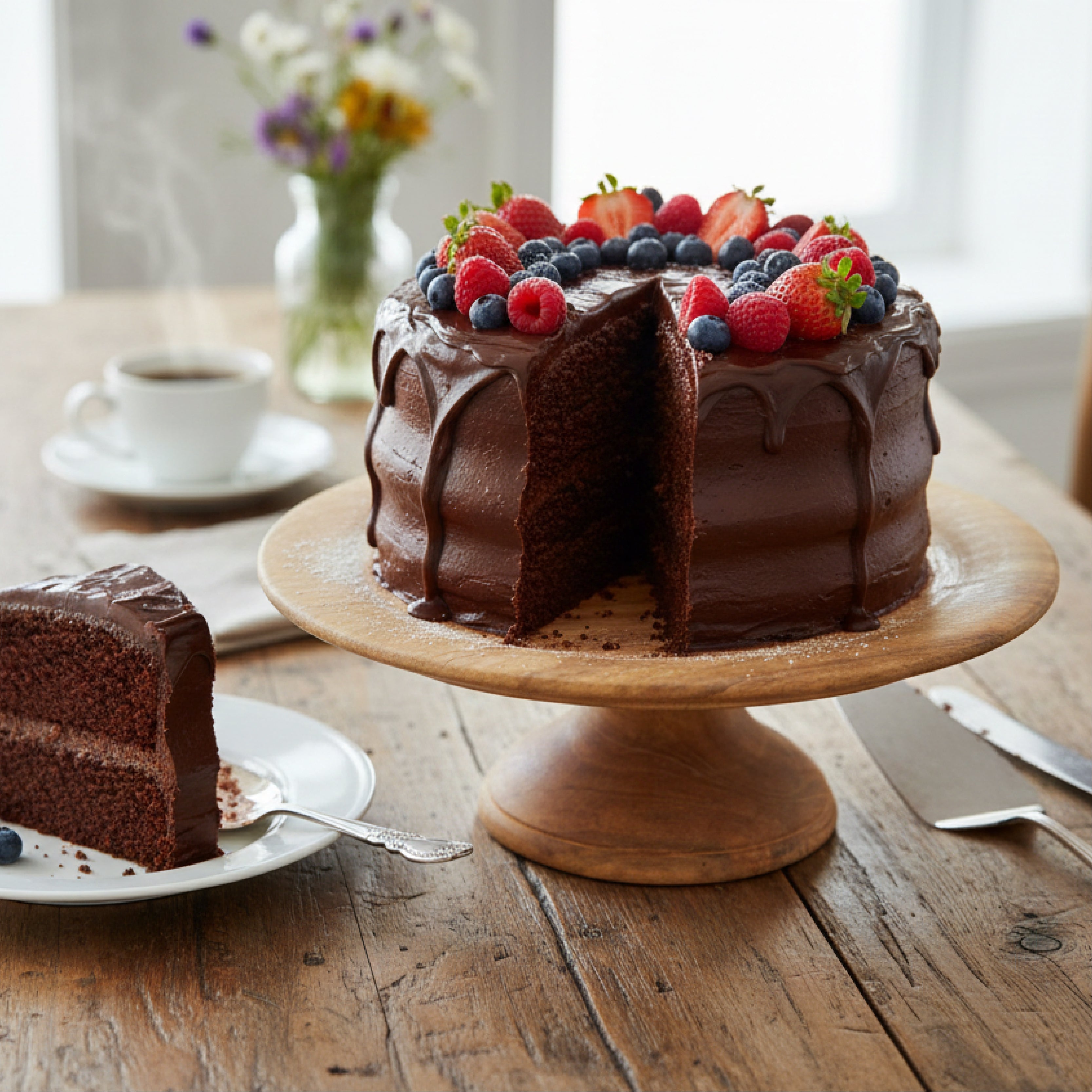 teak Cake Holder