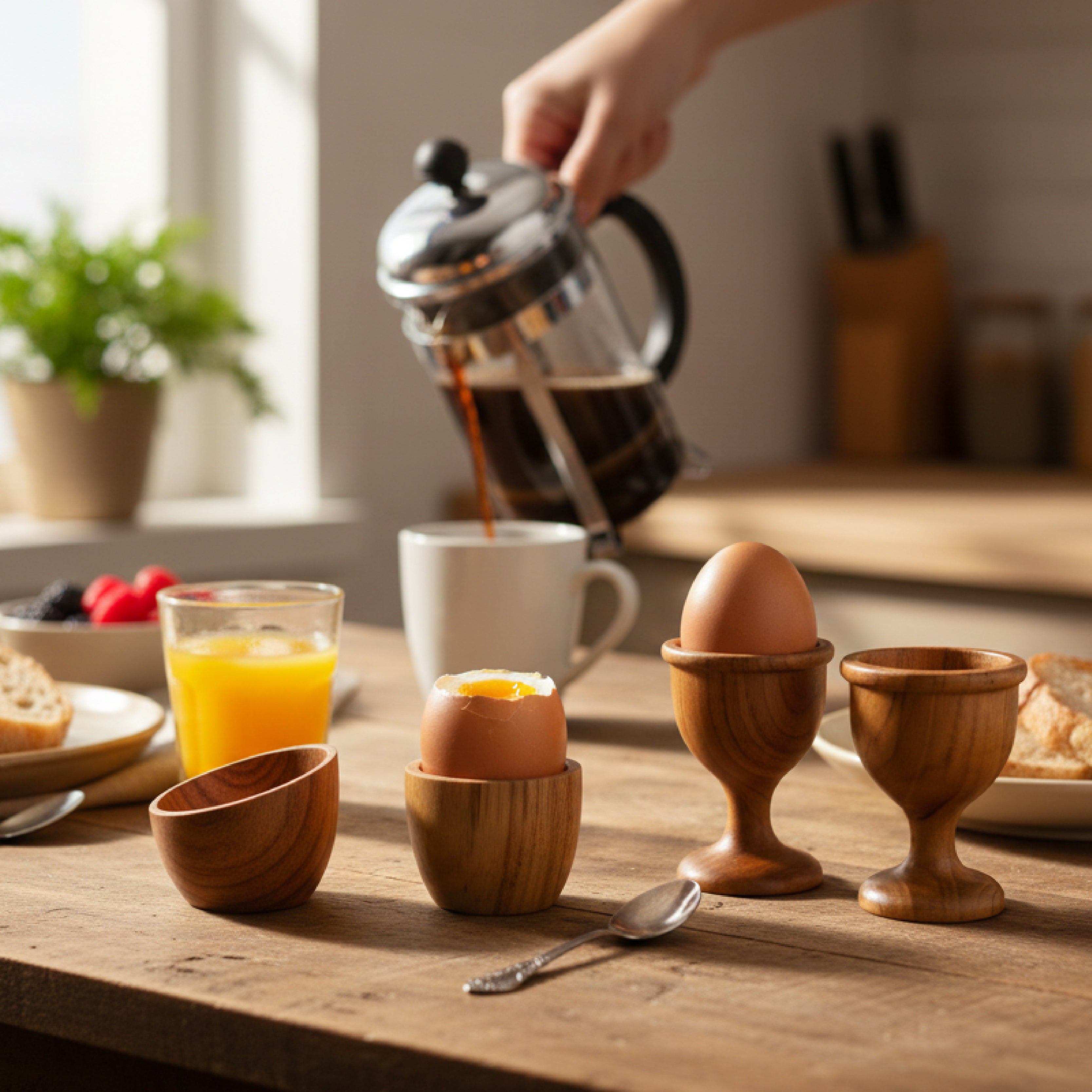 Teak Egg Holder