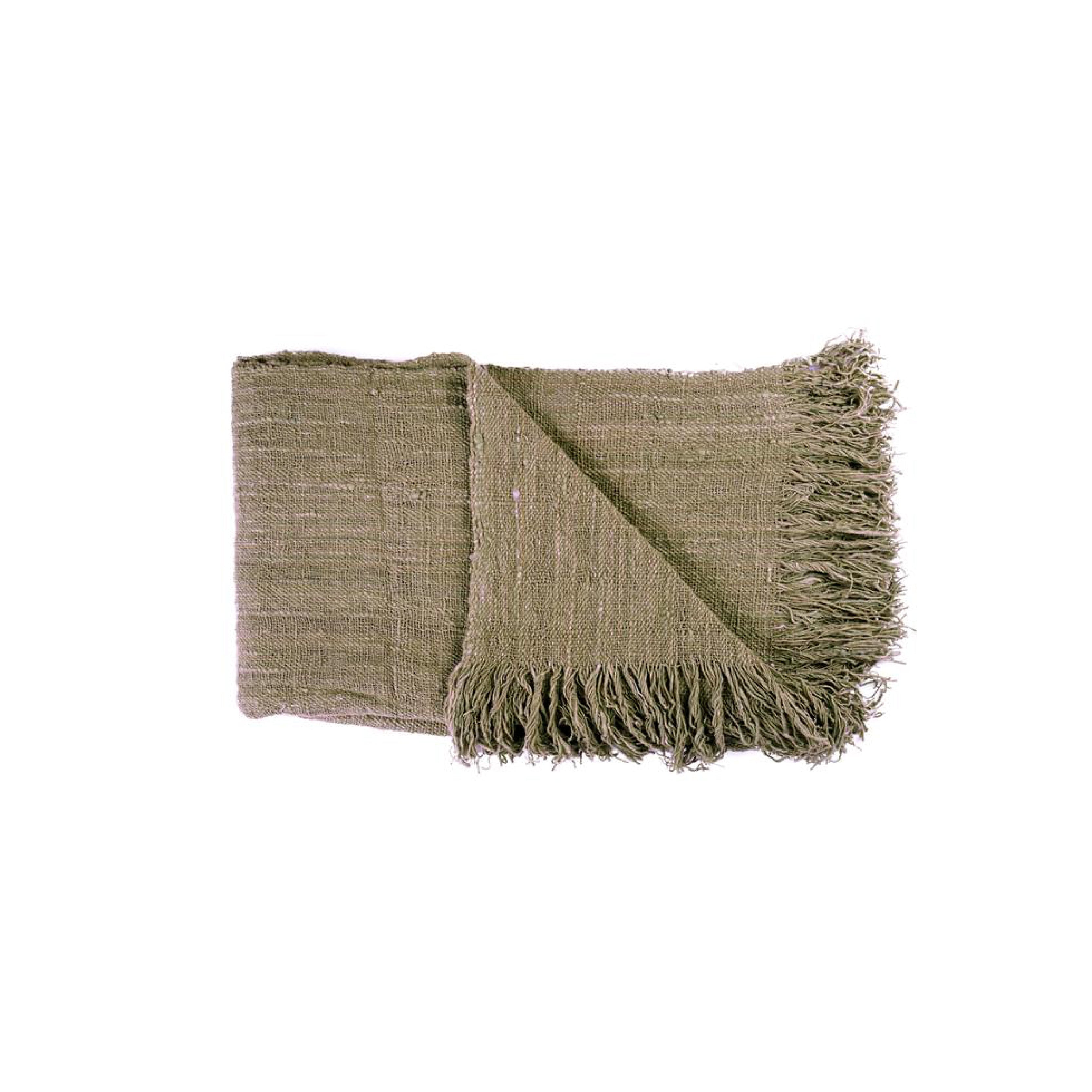 Rustic Throw With Fringing