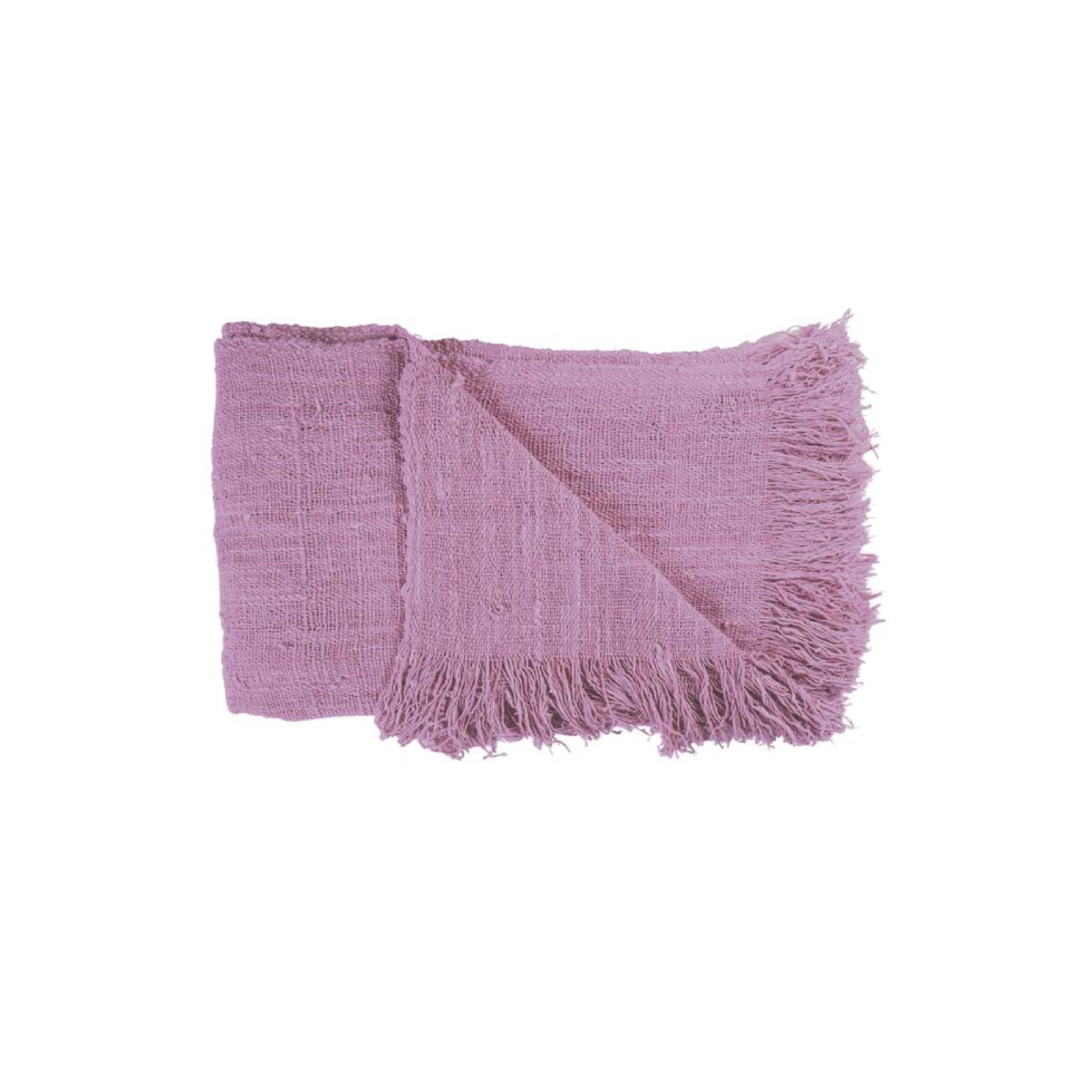 Rustic Throw With Fringing