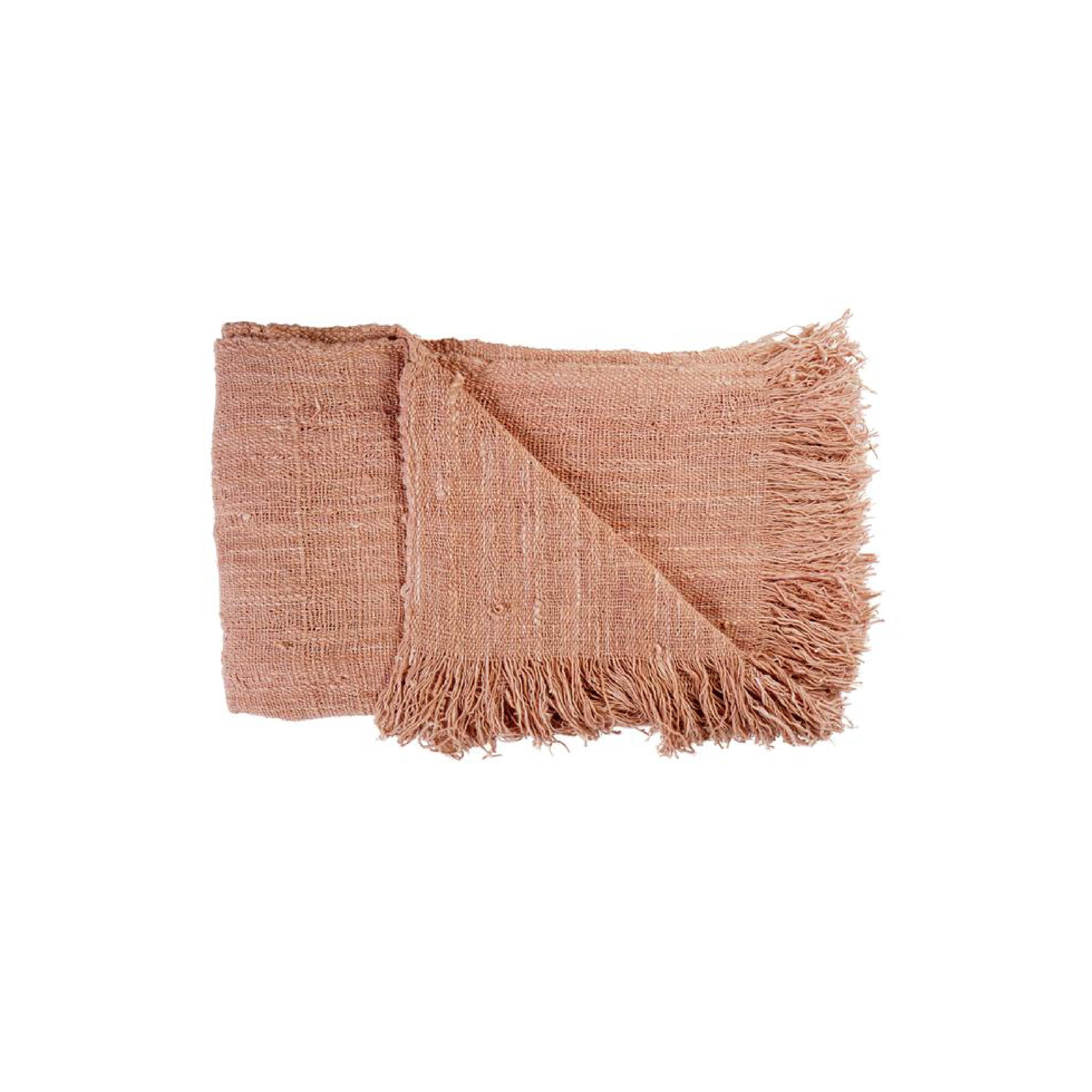 Rustic Throw With Fringing