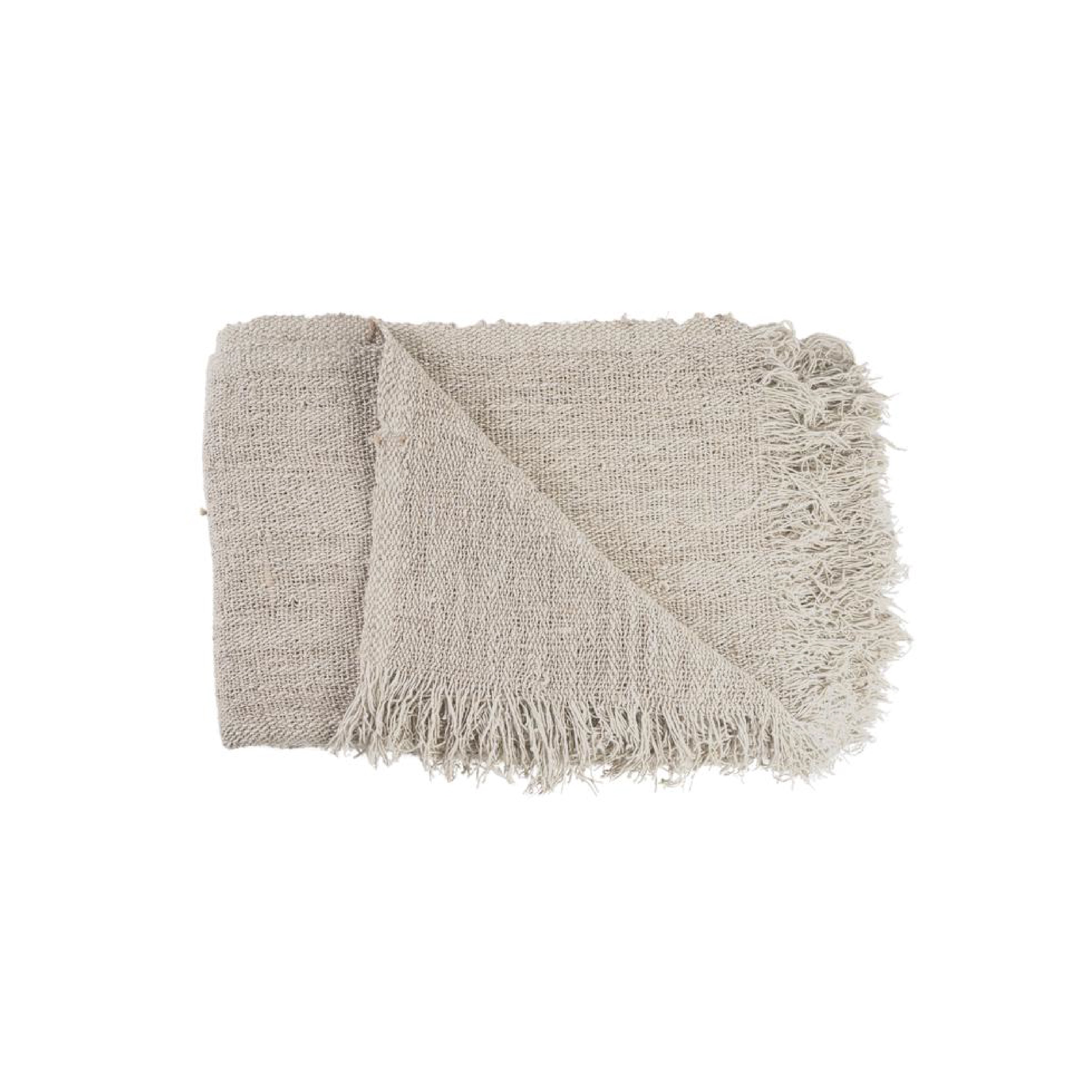 Rustic Throw With Fringing