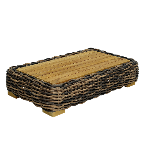Bubble Rectangular Coffee Table-Teak Top