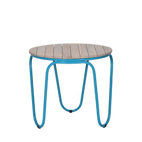 Lucie Round Coffee Table Small-Wood Top