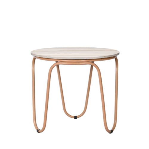 Lucie Round Coffee Table Small-Wood Top