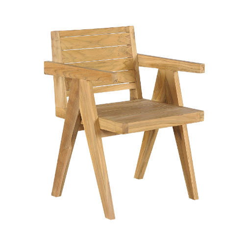 V Dining Armchair-Full Teak