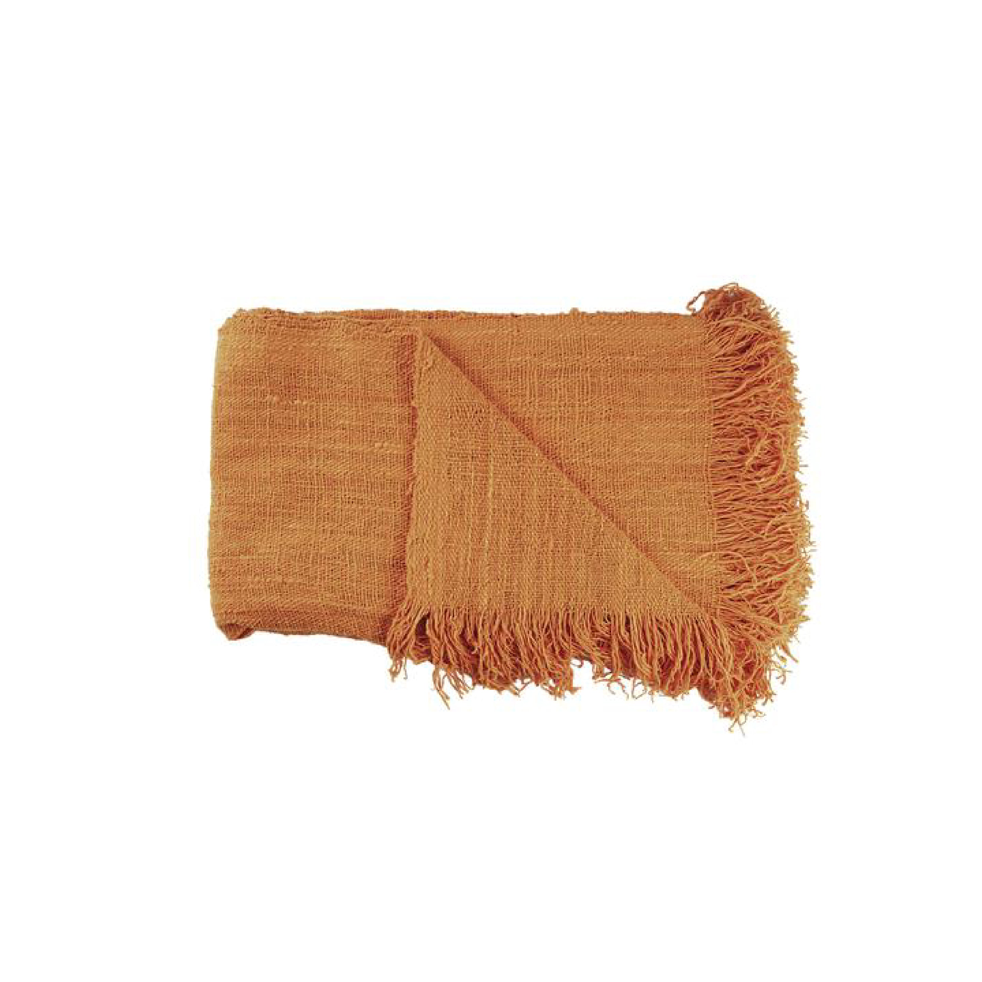 Rustic Throw With Fringing