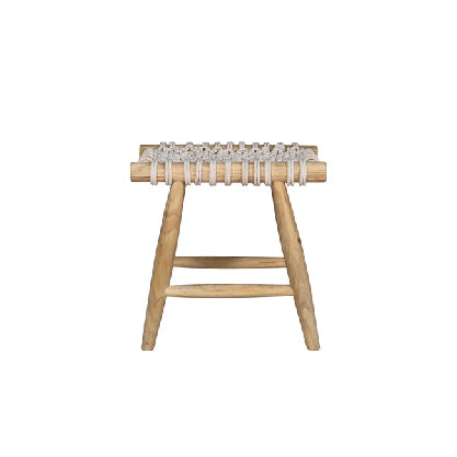 FES Macrame Stool White Tight