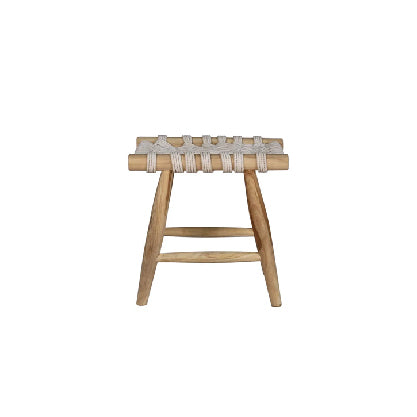 FES Macrame Stool White Cross