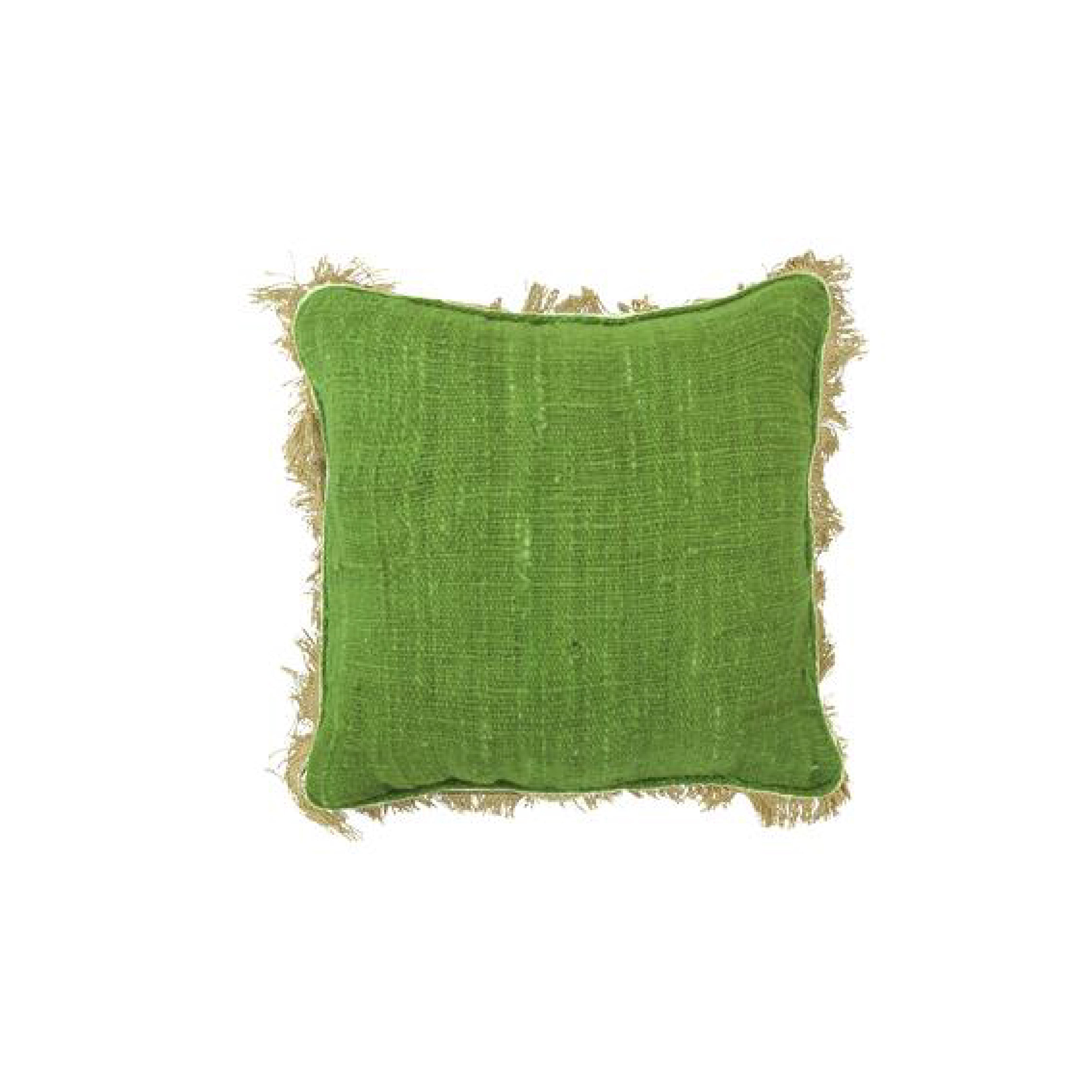 Jute Cushion With Fringing