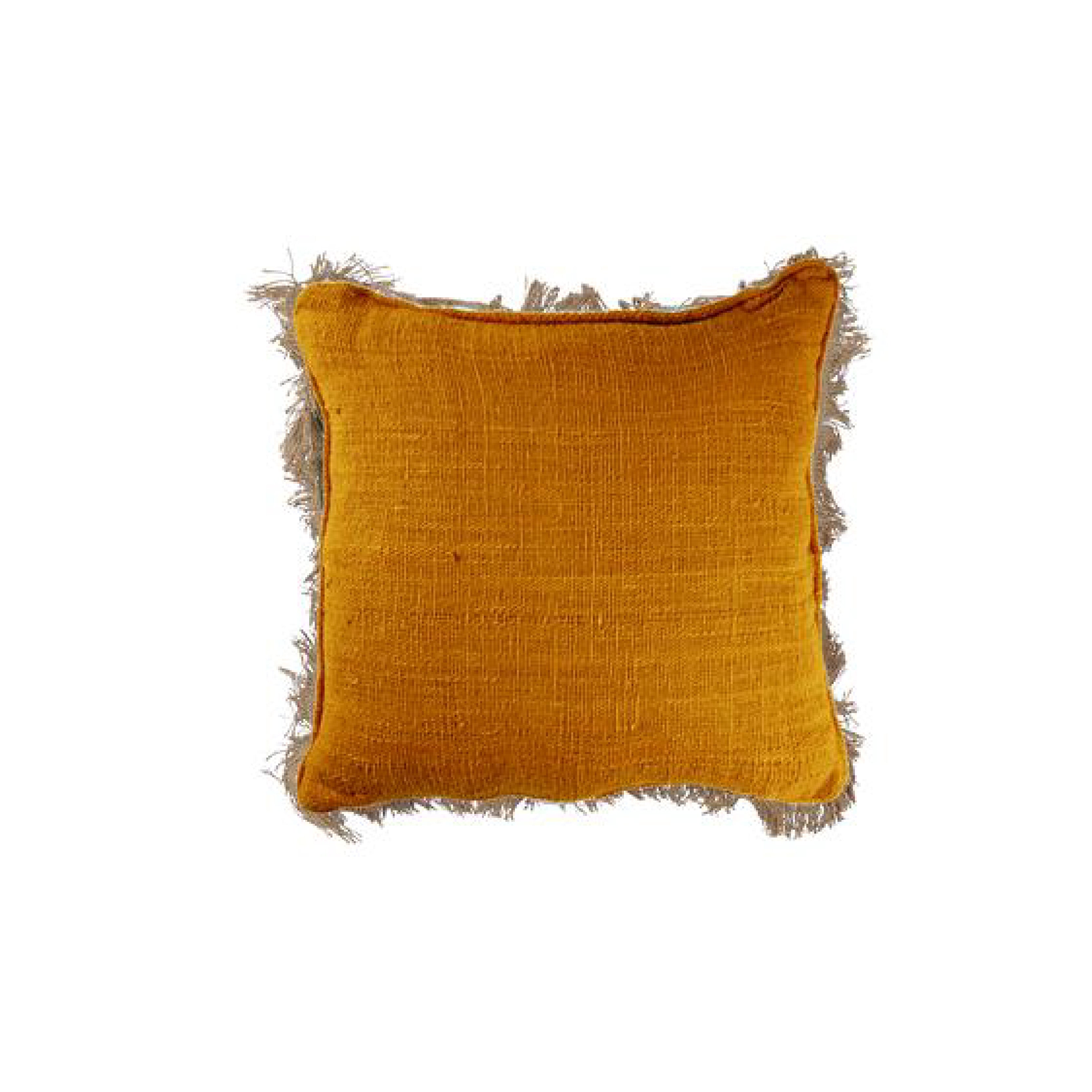 Jute Cushion With Fringing