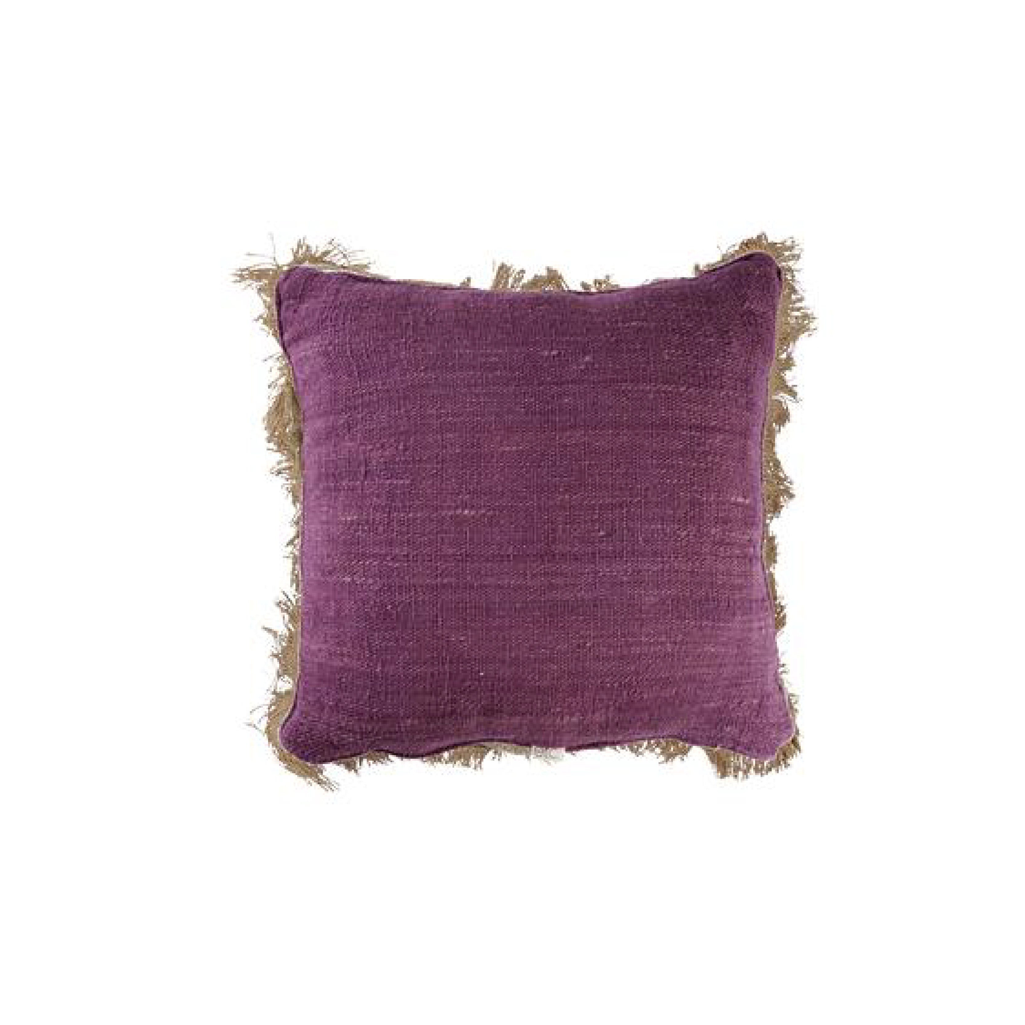 Jute Cushion With Fringing
