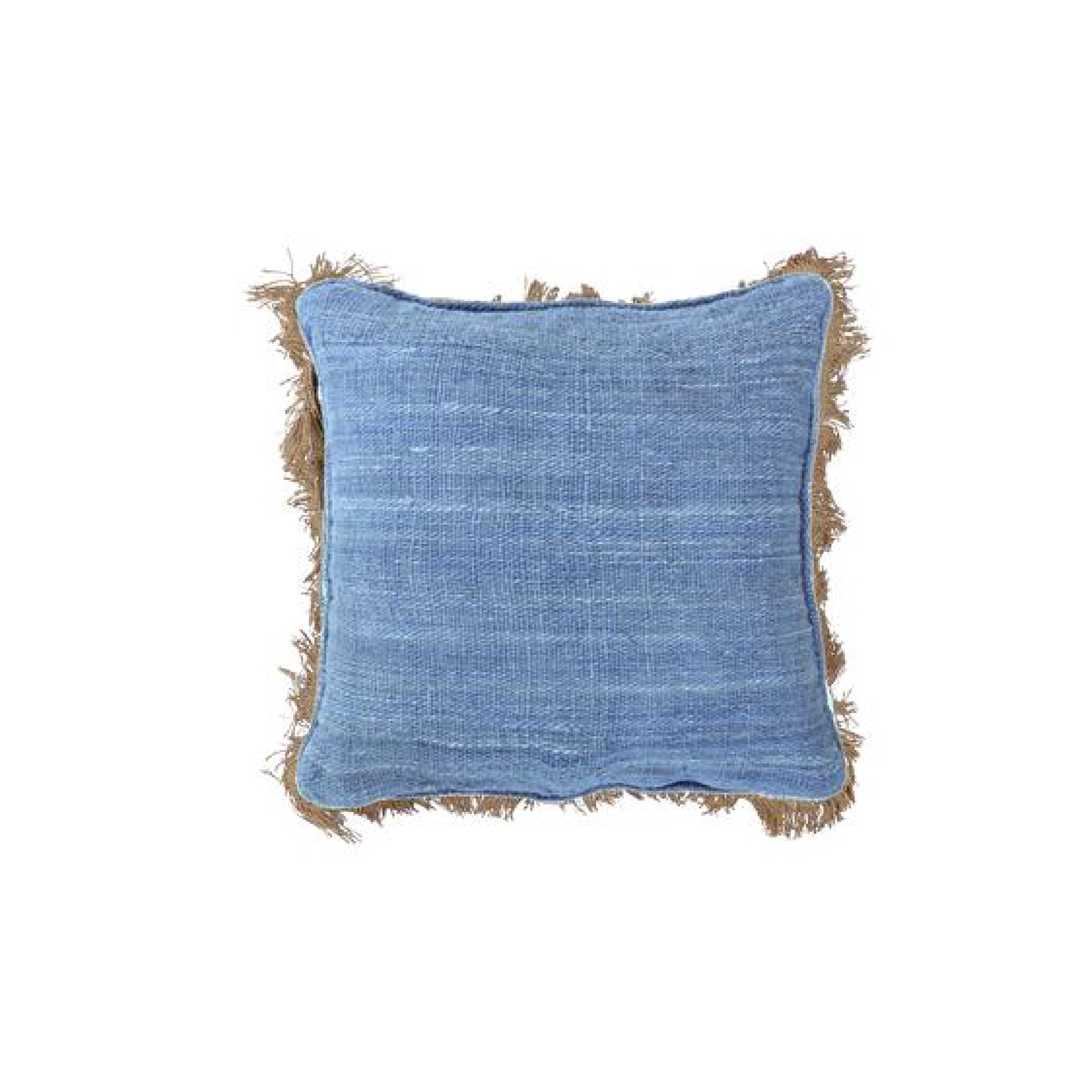 Jute Cushion With Fringing