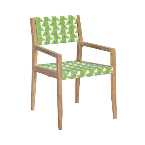 Vienna Dining Armchair Full Weaving Tribal Green