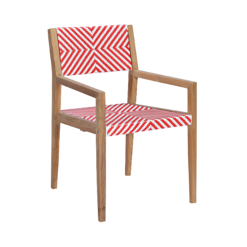 Vienna Dining Armchair Full Weaving White Arrow